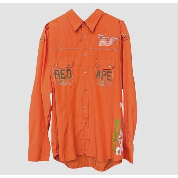 Red Ape Rare, Men's Corp. Shirt, Sz. 2X, Long Sleeve, Orange, Embroidery Logo - Picture 1 of 10